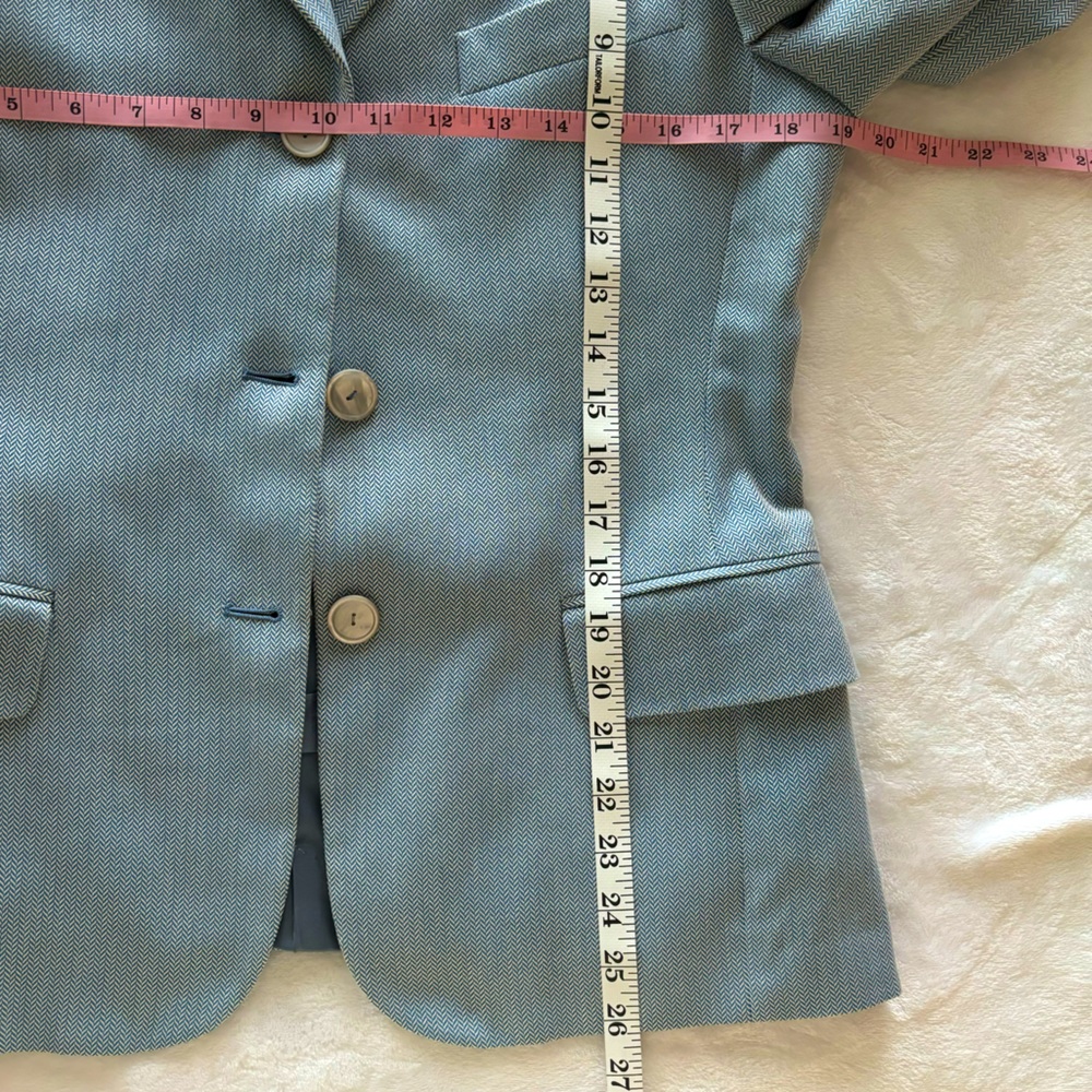 GIORGIO'S OF PALM BEACH Vintage Blue Chevron Pattern Fitted Blazer--EUC--8 - Picture 15 of 16
